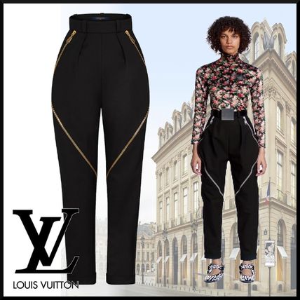 Louis Vuitton 2019 20AW Wool Blended Fabrics Plain Elegant Style Pants 1A5RXE 