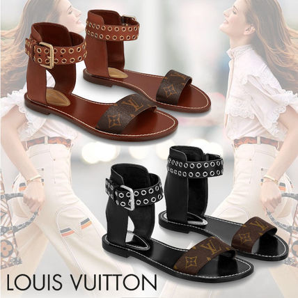 Louis Vuitton MONOGRAM 2020 SS Monogram Open Toe Casual Style Street Style Leather 