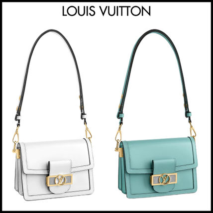 Louis Vuitton Blended Fabrics 2WAY Bi color Chain Plain Leather 