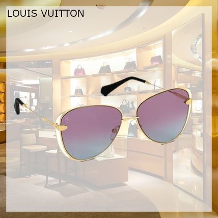 Louis Vuitton Unisex Blended Fabrics Street Style Tear Drop Sunglasses 