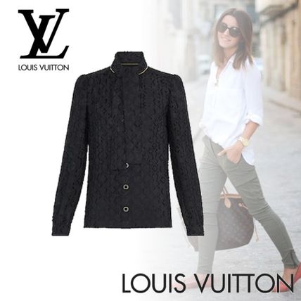 Louis Vuitton 2020 21AW Elegant Monogram Jacquard Lavaliere Blouse 1A8438 
