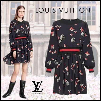 Louis Vuitton 2020 21AW Exclusive Floral Print Mini Dress In Silk Crepe De Chine 1A83PJ 