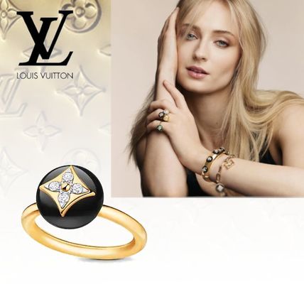 Louis Vuitton B Blossom Ring Yellow Gold White Gold Onyx And Diamonds Q9L96E 