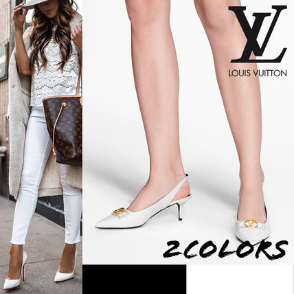 Louis Vuitton Plain Leather Party Style Elegant Style Formal Style Logo 