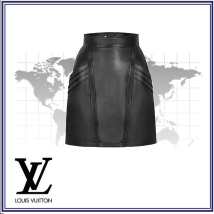 Louis Vuitton 2020 SS Short Plain Leather Mini Skirts 