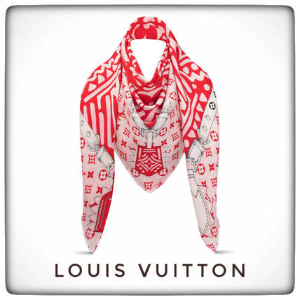 Louis Vuitton MONOGRAM 2020 21AW Logo Knit  Fur Scarves M76483 