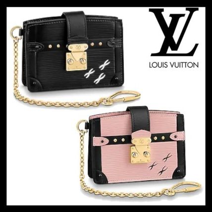 Louis Vuitton Street Style Chain Leather Bridal Card Holders M67506 M67505 