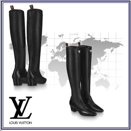 Louis Vuitton 2020 Cruise Plain Leather Logo Boots Boots 