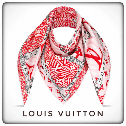 Louis Vuitton MONOGRAM 2020 21AW Monogram Silk Logo Lightweight Scarves  Shawls M76491 