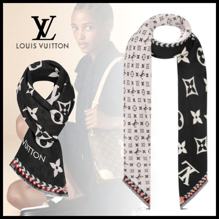 Louis Vuitton MONOGRAM 2020 21AW Monogram Wool Fringes Knit  Fur Scarves M76499 