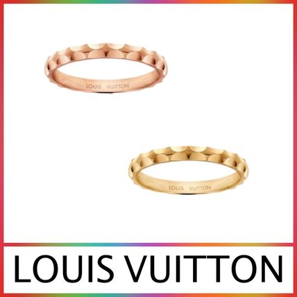 Louis Vuitton 2020 SS Initial Party Style 18K Gold Pinkie Ring Rings Q9F72B Q9F73M 