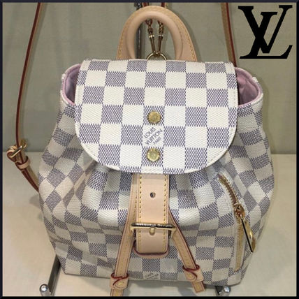 Louis Vuitton DAMIER AZUR Casual Style Canvas 2WAY Elegant Style Logo Backpacks N44026 