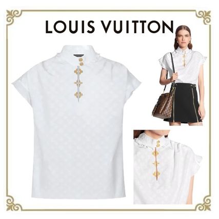 Louis Vuitton MONOGRAM 2020 SS Monogram Cotton Medium Short Sleeves Office Style 1A5M06 