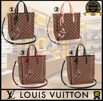 Louis Vuitton DAMIER Other Plaid Patterns Casual Style A4 2WAY Bi color Leather 