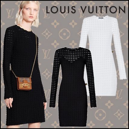 Louis Vuitton 2020 21AW Long Sleeves Plain Medium Party Style Elegant Style Dresses 1A8356 1A835K 