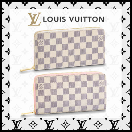 Louis Vuitton DAMIER AZUR 2020 SS Monogram Bi color Leather Long Wallet Logo Long Wallets N63503 N41660 