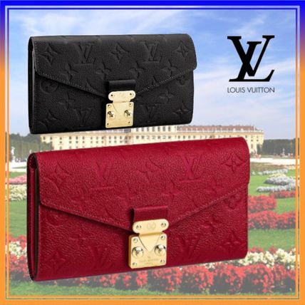 Louis Vuitton MONOGRAM EMPREINTE Monogram Leather Logo Long Wallets M62458 M63728 