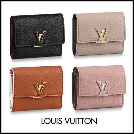 Louis Vuitton CAPUCINES Plain Leather Folding Wallet Folding Wallets 