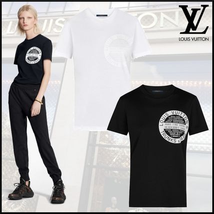 Louis Vuitton Crew Neck Short Street Style Plain Cotton Short Sleeves 1A4PFL 1A4PFS 