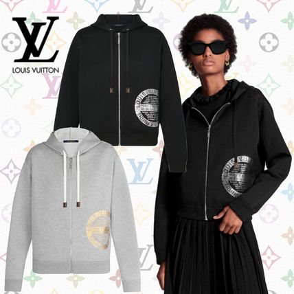 Louis Vuitton Unisex Silk Nylon Long Sleeves Cotton Medium