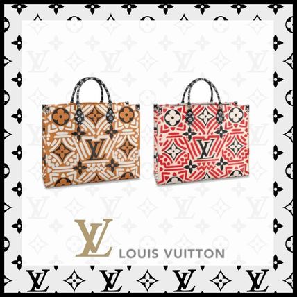 Louis Vuitton 2020 21AW Monogram Plain Leather Elegant Style Logo Totes M45358 M45359 