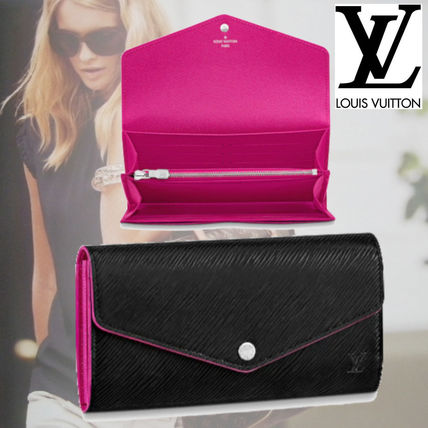 Louis Vuitton EPI 2019 20AW Unisex Bi color Plain Leather Folding Wallet Logo M64322 