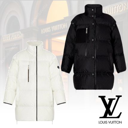 Louis Vuitton 2020 21AW Monogram Nylon Street Style Plain Long Logo Down Jackets 