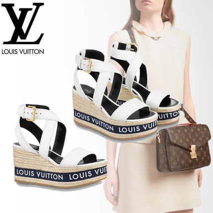Louis Vuitton 2020 SS Street Style Bi color Plain Leather Mules Logo Sandals 1A64GJ 