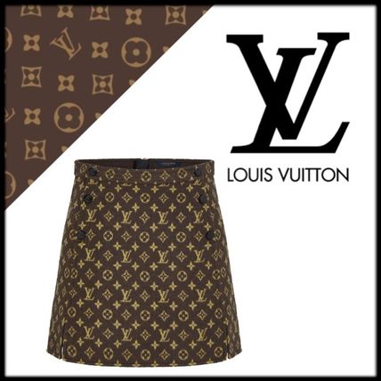 Louis Vuitton 2020 21AW Short Monogram Wool Silk Mini Skirts 1A82H6 