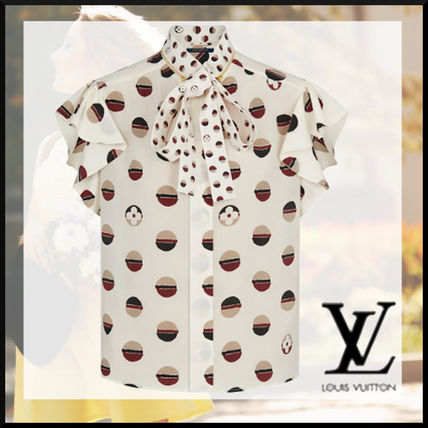 Louis Vuitton 2020 SS Flounce Sleeve Lavaliere Blouse 1A842V 