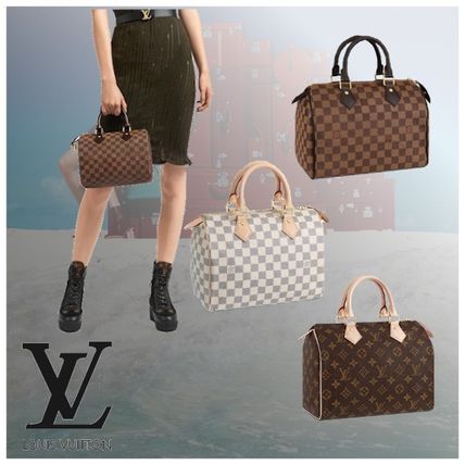 Louis Vuitton SPEEDY 2020 SS Monogram Casual Style Canvas Leather Elegant Style Logo N41371 N41365 M41109 