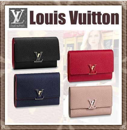 Louis Vuitton Street Style Plain Leather Folding Wallet Bridal Logo M62156 M63740 M63741 M62157 