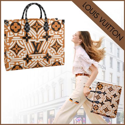 Louis Vuitton Monogram Casual Style Canvas Leather Office Style Totes M45359 