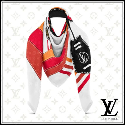 Louis Vuitton 2020 21AW Wool Silk Logo Knit  Fur Scarves MP2584 