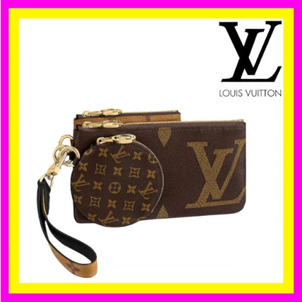 Louis Vuitton Monogram Leather Logo Pouches  Cosmetic Bags M68756 