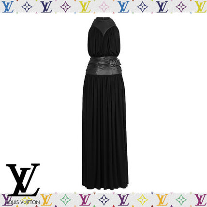 Louis Vuitton 2020 SS Long Dress With Leather Belt Detail 1A624I 