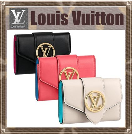 Louis Vuitton 2020 21AW Canvas Plain Leather Folding Wallet Small Wallet