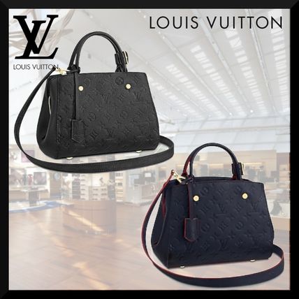 Louis Vuitton MONTAIGNE Monogram Plain Leather Crossbody Logo Handbags M42747 M41053 