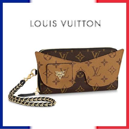 Louis Vuitton MONOGRAM Monogram Chain Leather Long Wallet Logo Long Wallets 