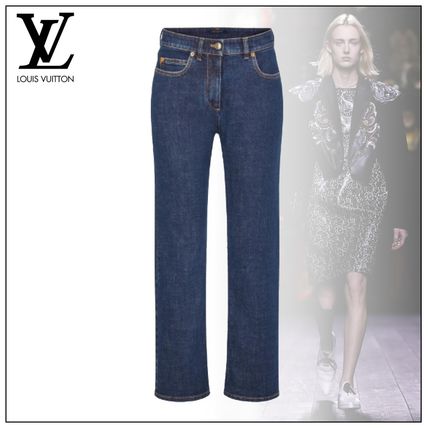 Louis Vuitton 2020 21AW Mid Rise Straight Classic Jeans In Stretch Indigo Denim 1A83TE 