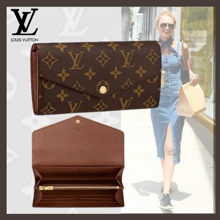 Louis Vuitton PORTEFEUILLE SARAH 2020 21AW Monogram Leather Logo Long Wallets M60531 