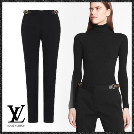 Louis Vuitton MONOGRAM 2020 21AW Slim Trousers In Black Stretch Wool 1A82IU 