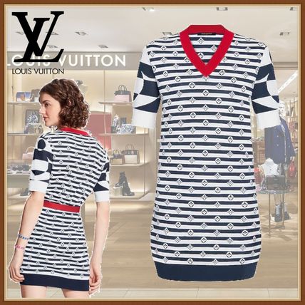 Louis Vuitton MONOGRAM Short Stripes Monogram Casual Style Wool Silk Nylon 1A7TH2 