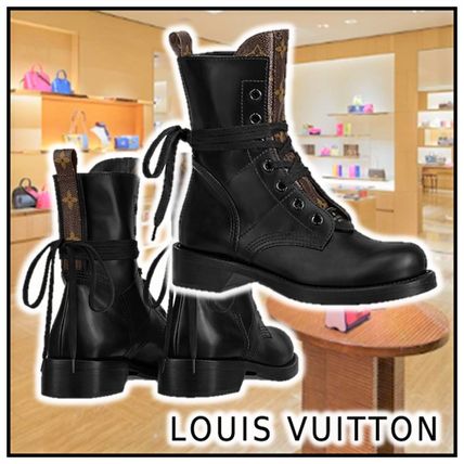 Louis Vuitton 2020 21AW Monogram Leather Elegant Style Logo Ankle  Booties Boots 1A7WI0 