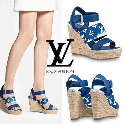 Louis Vuitton MONOGRAM Lv Escale Starboard Wedge Sandal 1A7U4E 