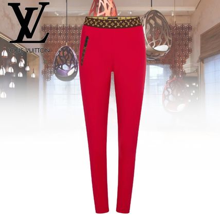 Louis Vuitton 2020 21AW Leggings In Red Technical Jersey With Monogram Details 1A7YKQ 