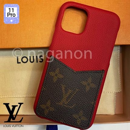 Louis Vuitton MONOGRAM Monogram Unisex Leather Logo iPhone 11 Pro Smart Phone Cases 