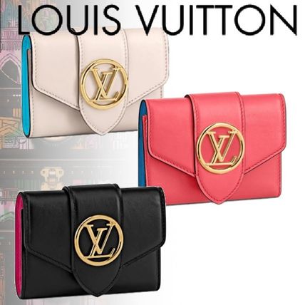 Louis Vuitton PONT NEUF 2020 21AW Monogram Plain Leather Folding Wallet Logo Metallic M69176 M69177 M69175 