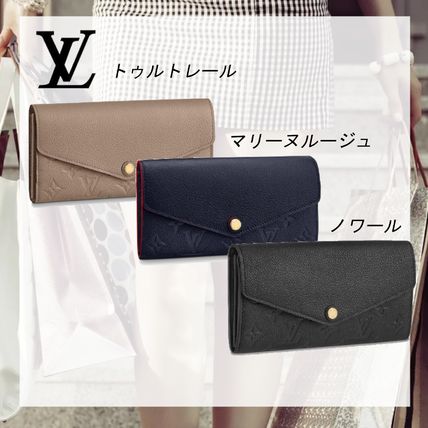 Louis Vuitton PORTEFEUILLE SARAH 2020 SS Monogram Calfskin Blended Fabrics Leather Logo Long Wallets M62125 M61182 M68708 