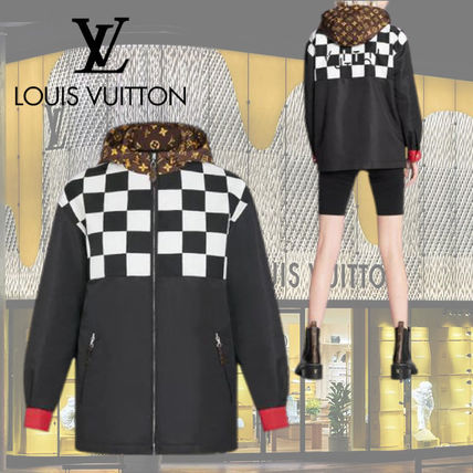 Louis Vuitton DAMIER 2020 21AW Graphic Black And White Parka In Nylon Faille 1A82FU 